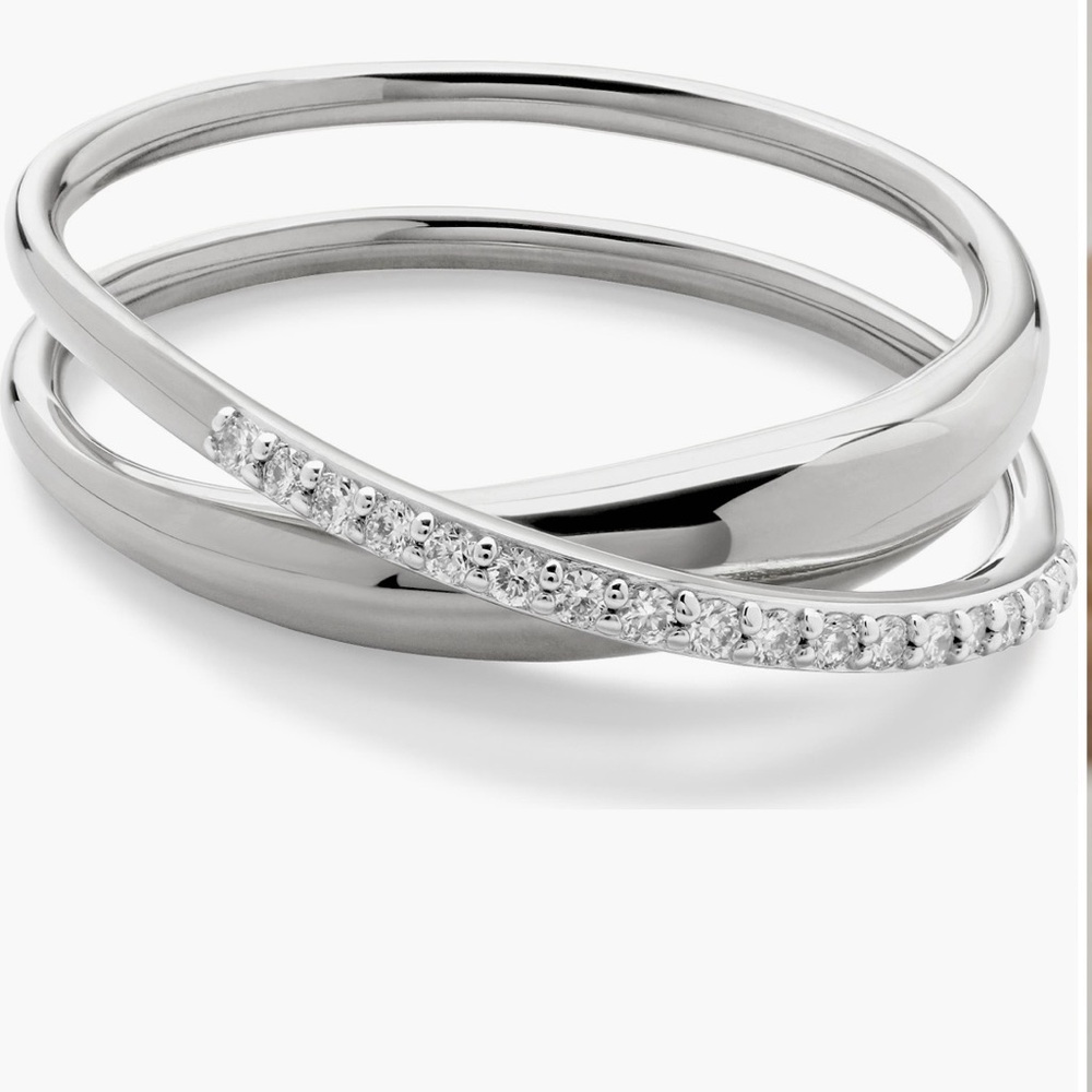 MONICA VINADER Silver Ring with Lab created Diamonds